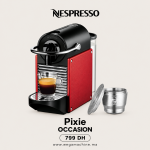 Machine à café Nespresso Pixie avec capsule rechargeable inox – Reconditionnée – Maroc