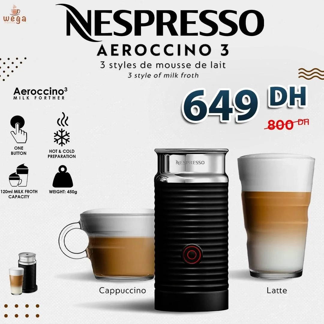 Mousseur à Lait Nespresso Aeroccino 3 - Occasion Fonctionnel - 0,5 L
