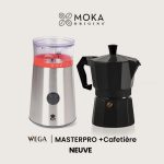 Pack Cafetière Moka + Moulin à Café MasterPro Molinillo — Café Maison Parfait